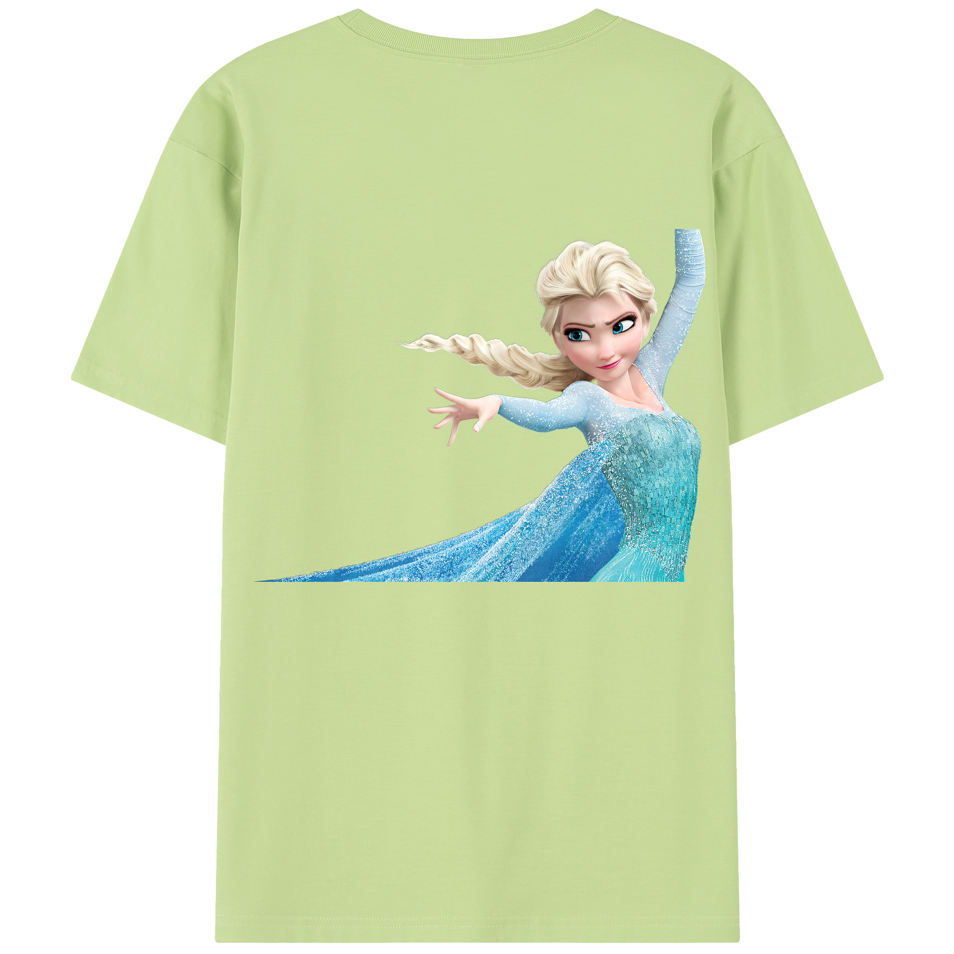 （画像用） アナと雪の女王 アンナ エルサ Frozen Anna Elsa 綿100％半袖Tシャツ（背面プリント）